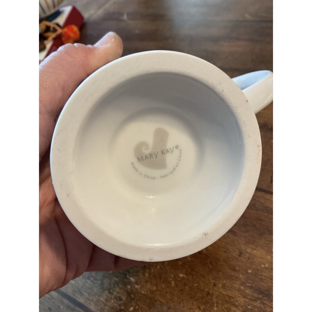 Mary Kay 2002 Love Aimer Silver Gray Hearts Pedestal Coffee/Tea Mug Cup - Picture 5 of 5